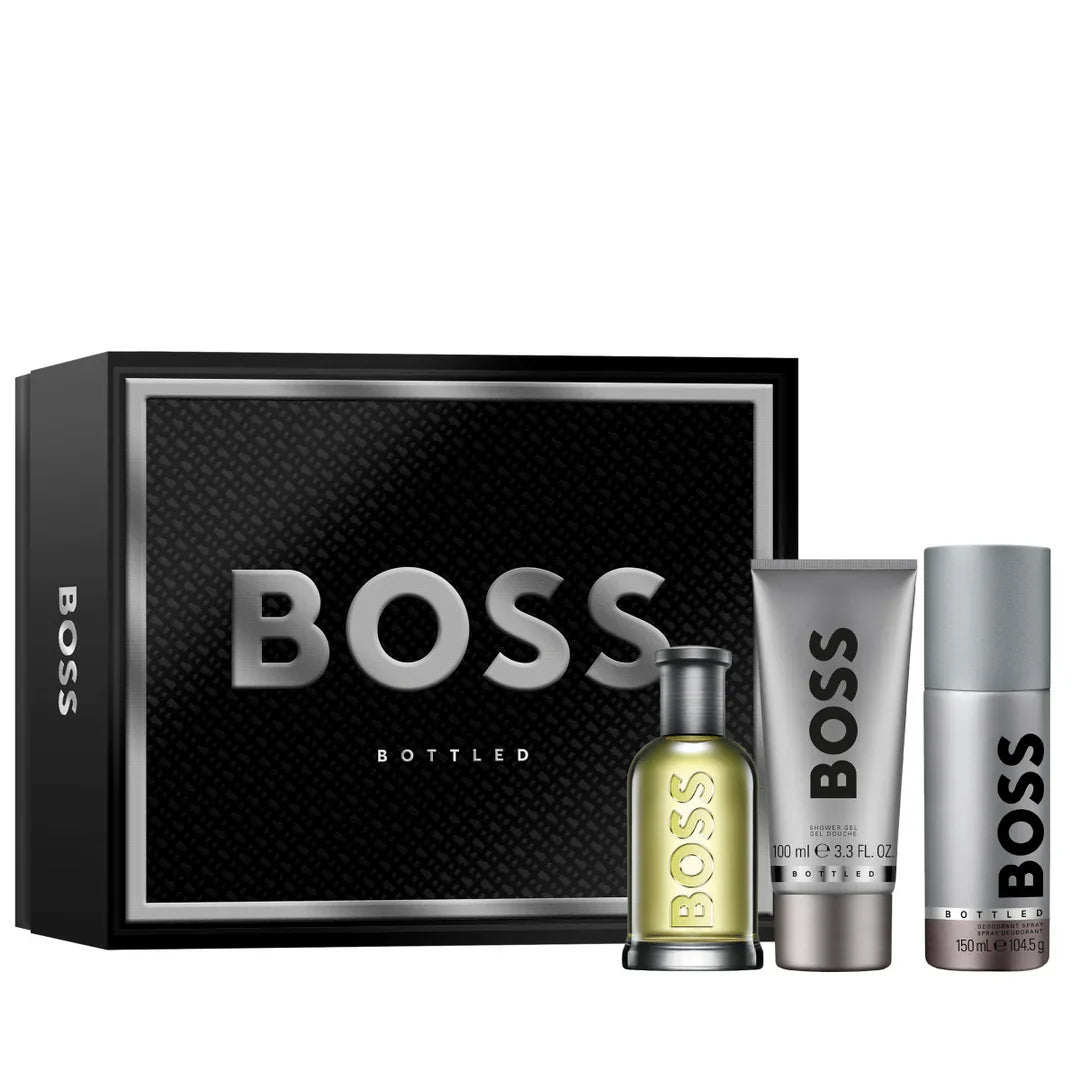 Hugo Boss Boss Bottled Gift Set – 100ml EDT Spray / 150ml Deodorant Spray / 100ml Shower Gel