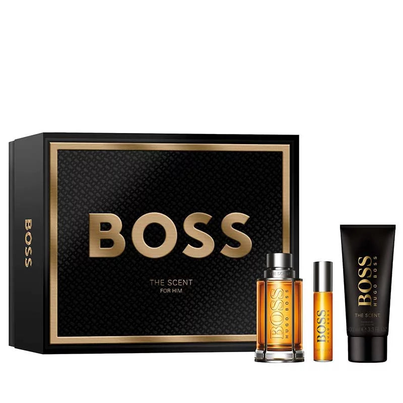 Hugo Boss Boss The Scent Gift Set – 100ml EDT Spray + 100ml Shower Gel + 10ml Travel Spray