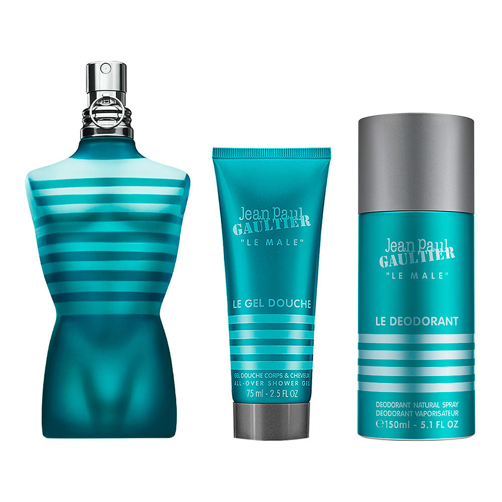 Jean Paul Gaultier Le Male 125ml EDT Spray / 75ml All Over Shower Gel / 150ml Deodorant Spray