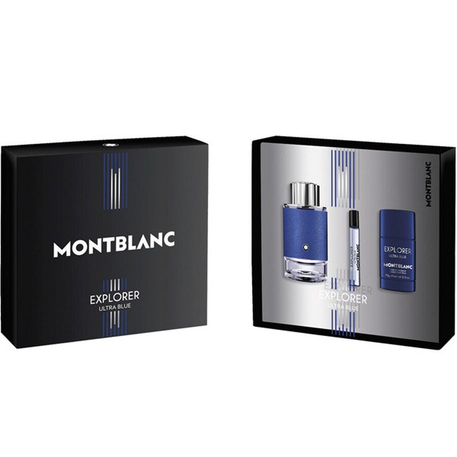 Montblanc Explorer Ultra Blue 100ml Eau de Parfum Spray / 75ml Deodorant Stick / 7.5ml EDP Travel Spray