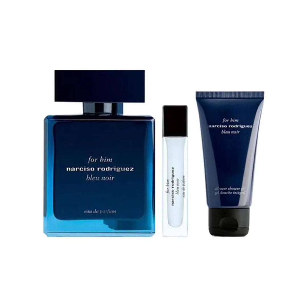 Narciso Rodriguez for Him Bleu Noir 100ml Eau de Parfum Spray / 50ml Shower Gel / 10ml Travel Spray Gift Set